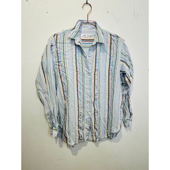 SAMSOE Multicolor Stripes Long Sleeve Collar Front Button Alfrida Shirt Size XXS - Picture 4 of 11